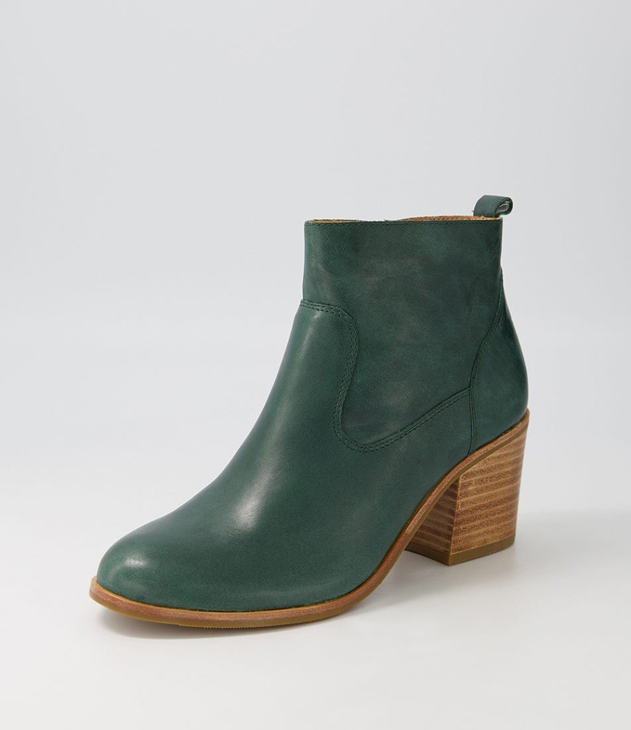 ZIERA Landins W Emerald Leather Ankle Boots | Boots