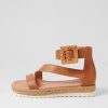 DJANGO & JULIETTE Sisel Dark Tan Natural Leather Buckle Espadrilles | Espadrilles