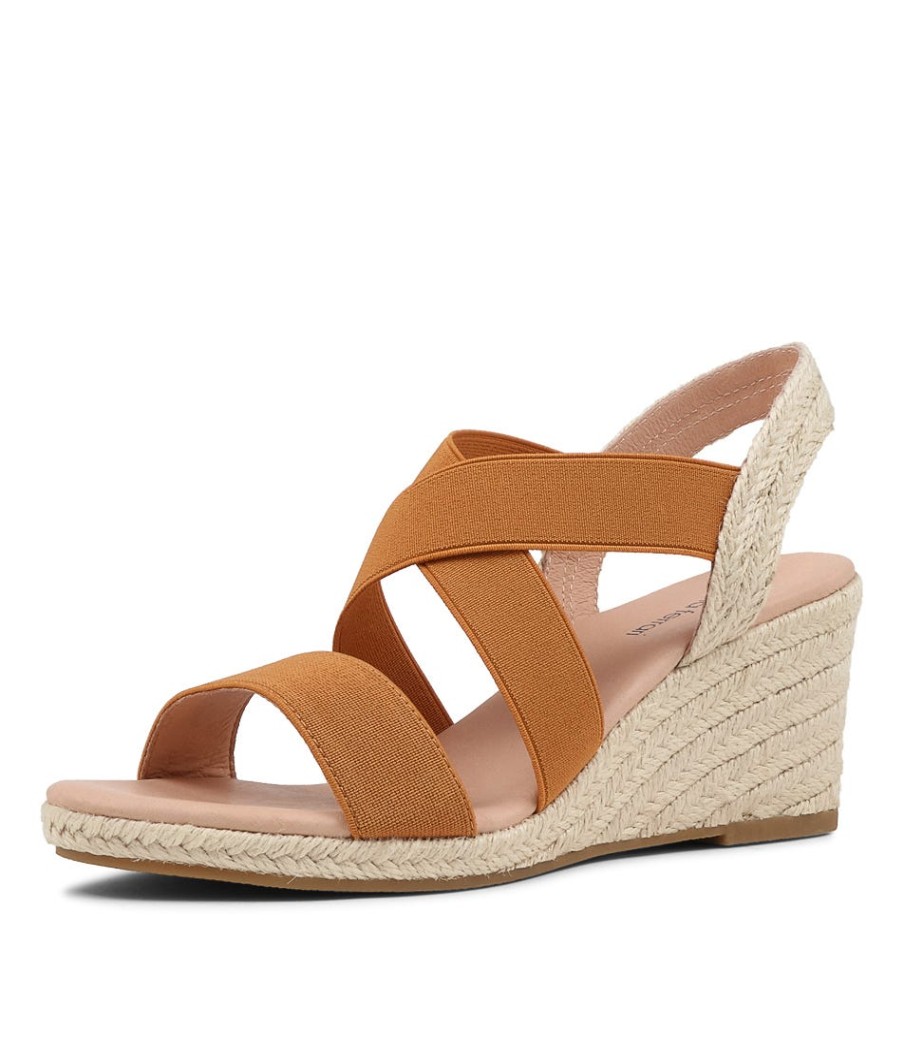 DIANA FERRARI Jolli Tan Elastic Sandals | Espadrilles