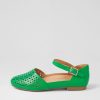 ZIERA Carrole Xf Bright Emerald Leather Flat Shoes | Comfort