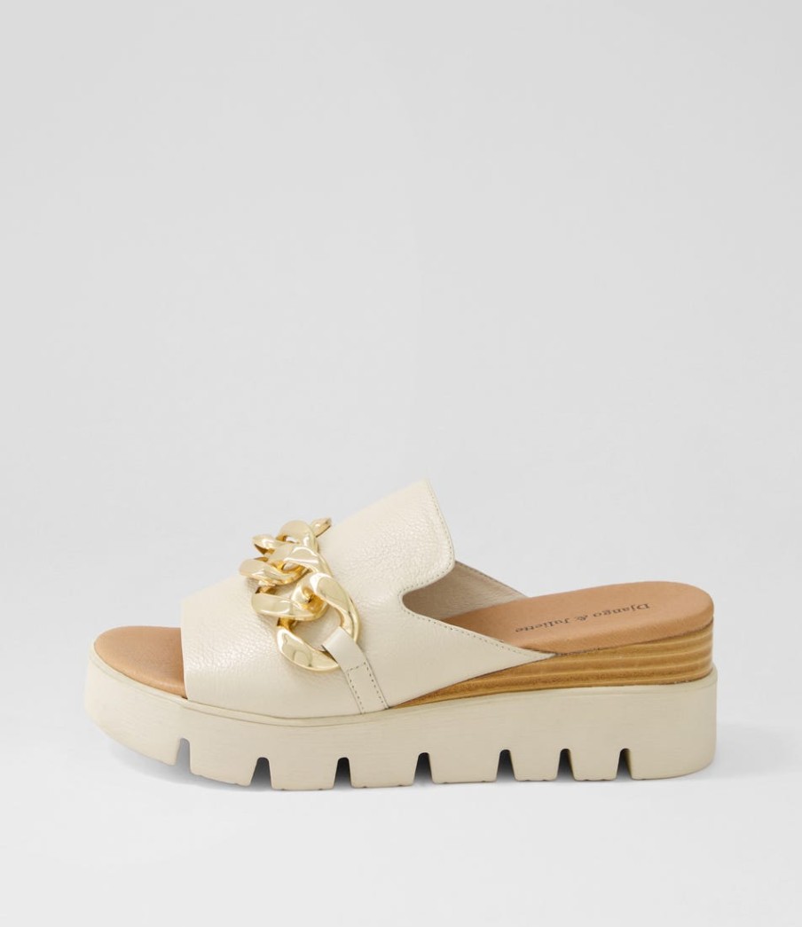 DJANGO & JULIETTE Rablise Milk Leather Slides | Wedges