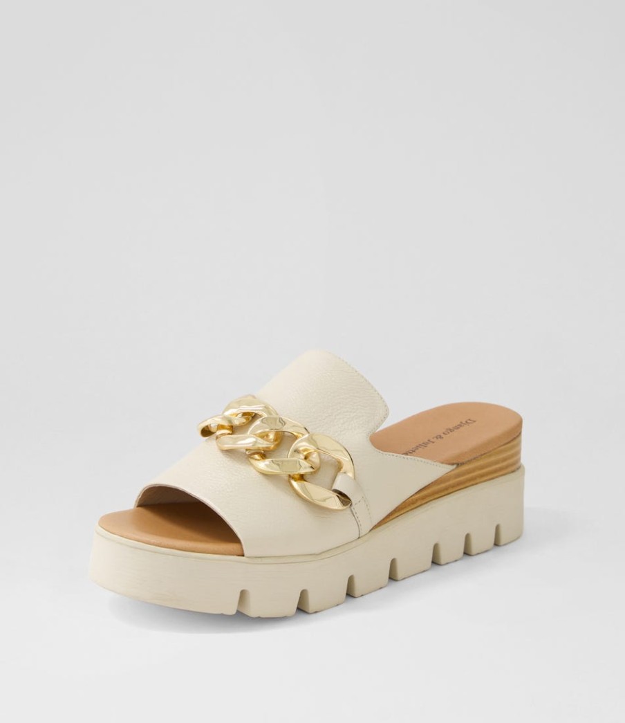 DJANGO & JULIETTE Rablise Milk Leather Slides | Wedges