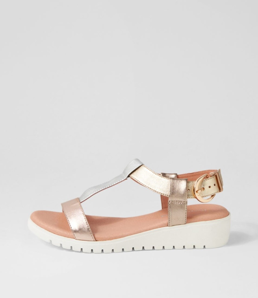 DJANGO & JULIETTE Marj Metallic Multi Leather Sandals | Wedges