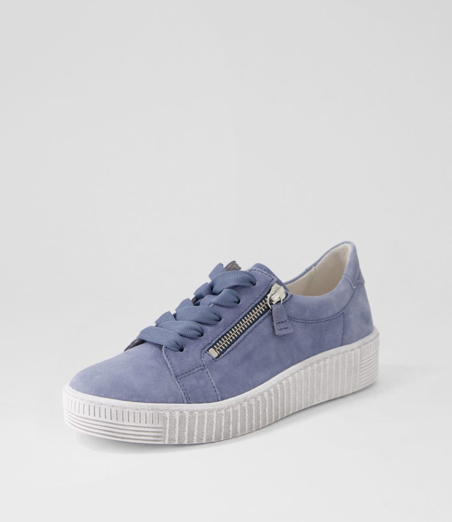 GABOR Amelia Nautic White Suede Sneakers | Comfort