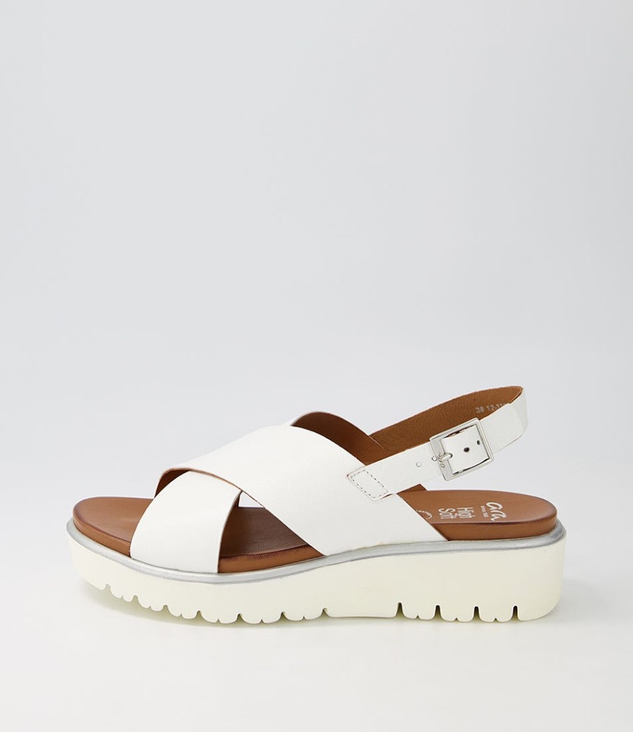 ARA Bilbao 02 White Leather Sandals | Comfort