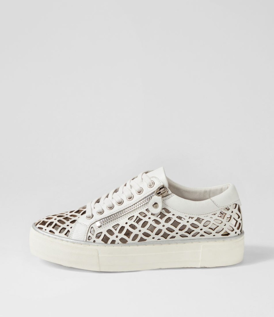 DJANGO & JULIETTE Flynng White Leather Sneakers | Sneakers