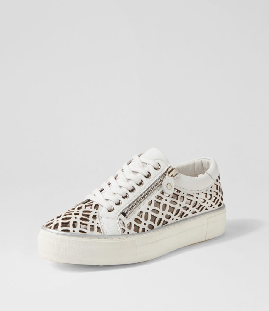 DJANGO & JULIETTE Flynng White Leather Sneakers | Sneakers