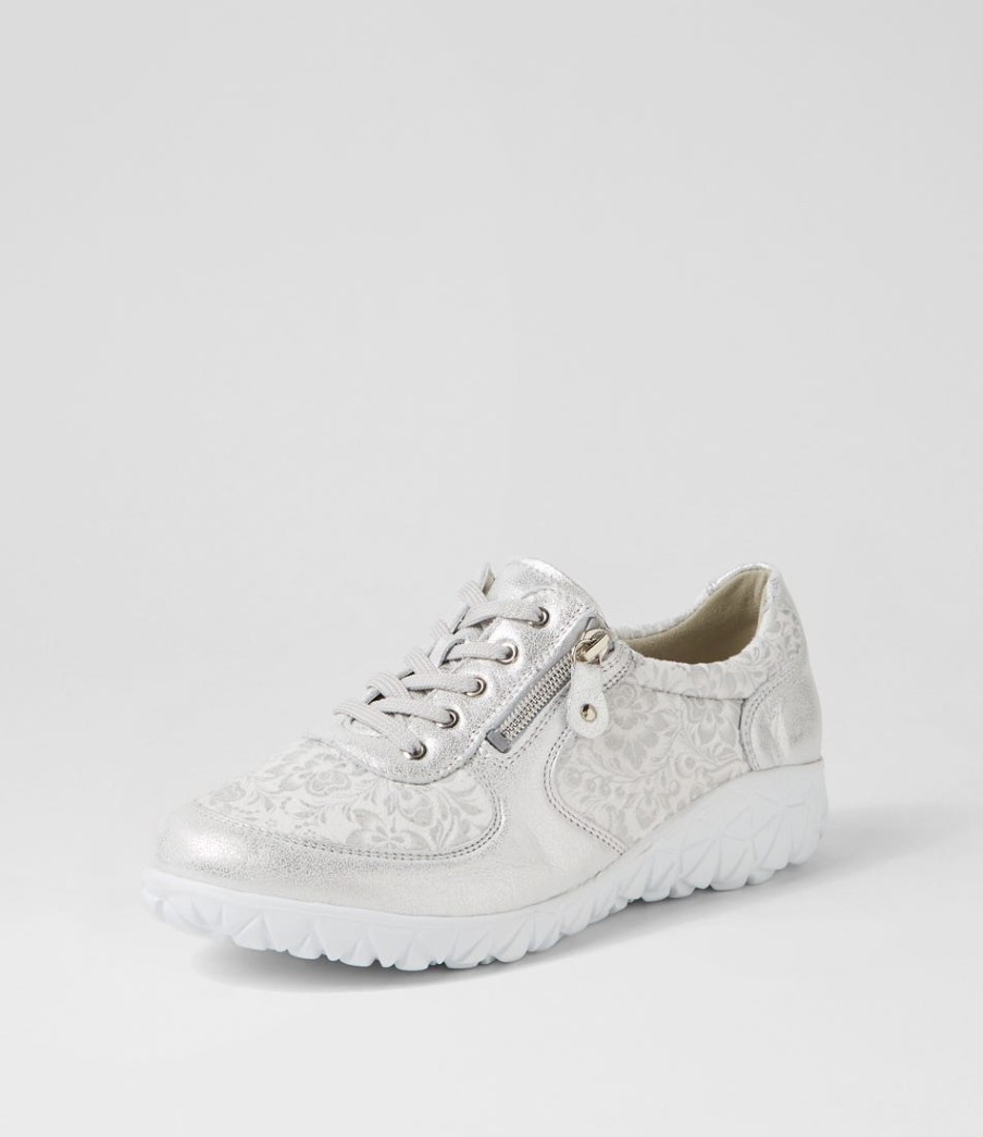 WALDLAUFER Havy Silber Weiss Leather Sneakers | Sneakers