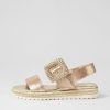 DJANGO & JULIETTE Silas Gold Scratch Leather Buckle Espadrilles | Espadrilles