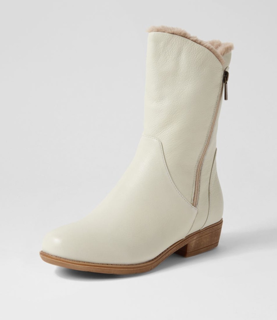 DJANGO & JULIETTE Rudo Almond Natural Leather Fur Calf Boots | Boots