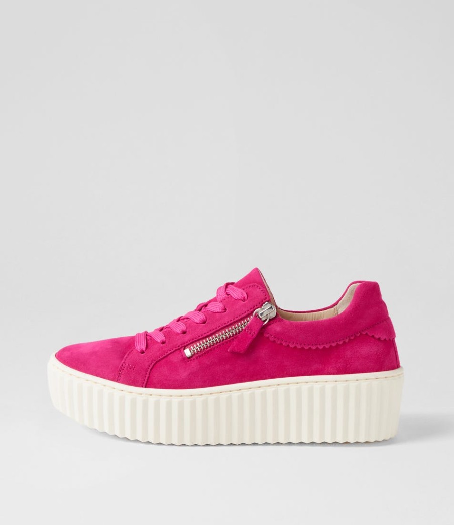 GABOR Carmelia Pink Suede Sneakers | Comfort