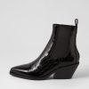 MOLLINI Rage Black Croc Patent Leather Chelsea Boots | Boots