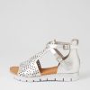 DJANGO & JULIETTE Lopical Silver Leather Sandals | Wedges