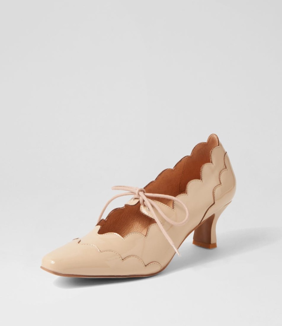 DJANGO & JULIETTE Caddie Latte Patent Leather Mary Jane Heels | Heels