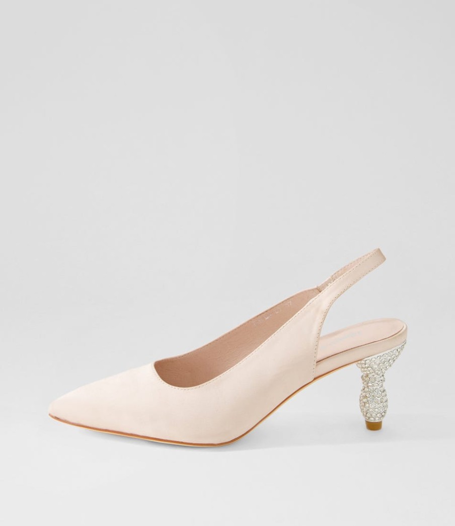 DJANGO & JULIETTE Espen Nude Satin Heels | Heels