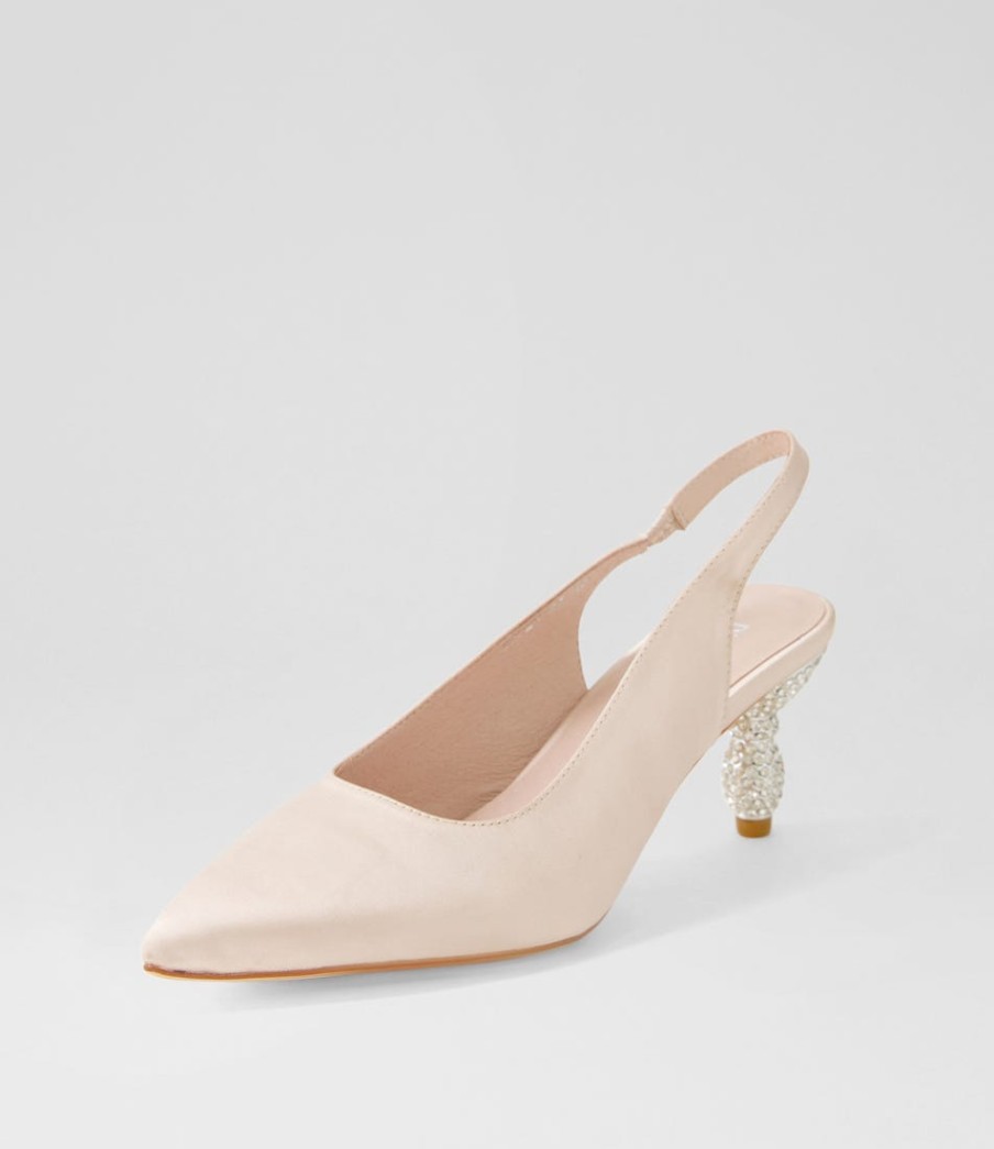 DJANGO & JULIETTE Espen Nude Satin Heels | Heels