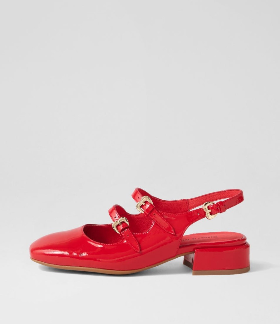 DJANGO & JULIETTE Viraz Red Patent Leather Heels | Flats