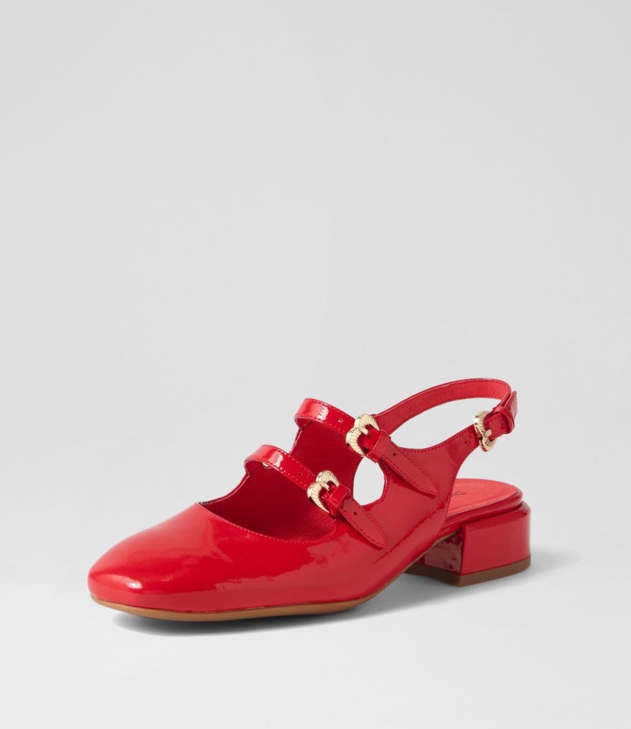 DJANGO & JULIETTE Viraz Red Patent Leather Heels | Flats