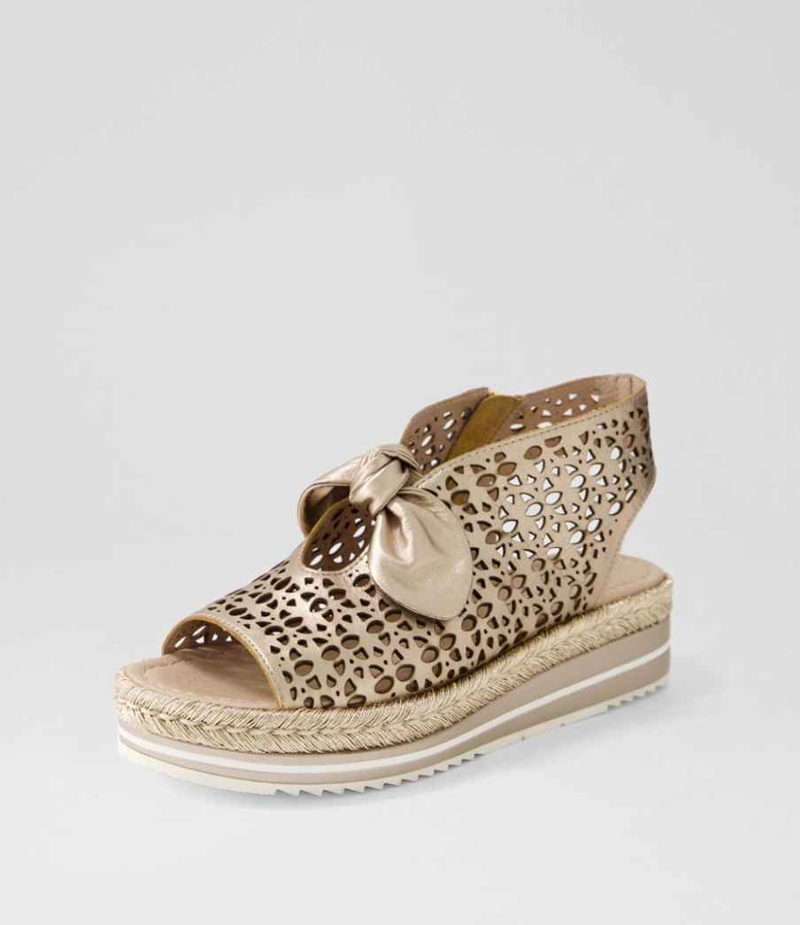 DJANGO & JULIETTE Altona Champagne Rope Leather Espadrilles | Espadrilles