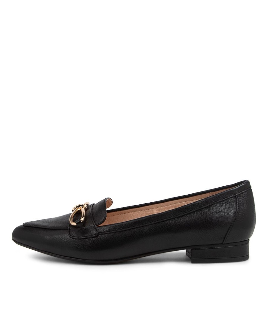 DIANA FERRARI Dae Black Leather Ballet Flats | Loafers