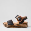 GABOR Jale Schwarz Leather Sandals | Comfort