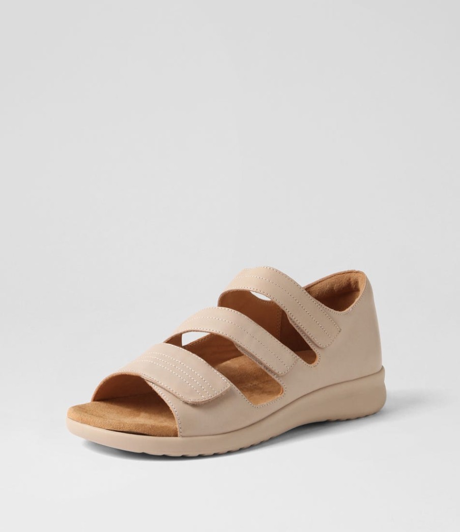 ZIERA Bardot Xw Almond Leather Sandals | Sandals