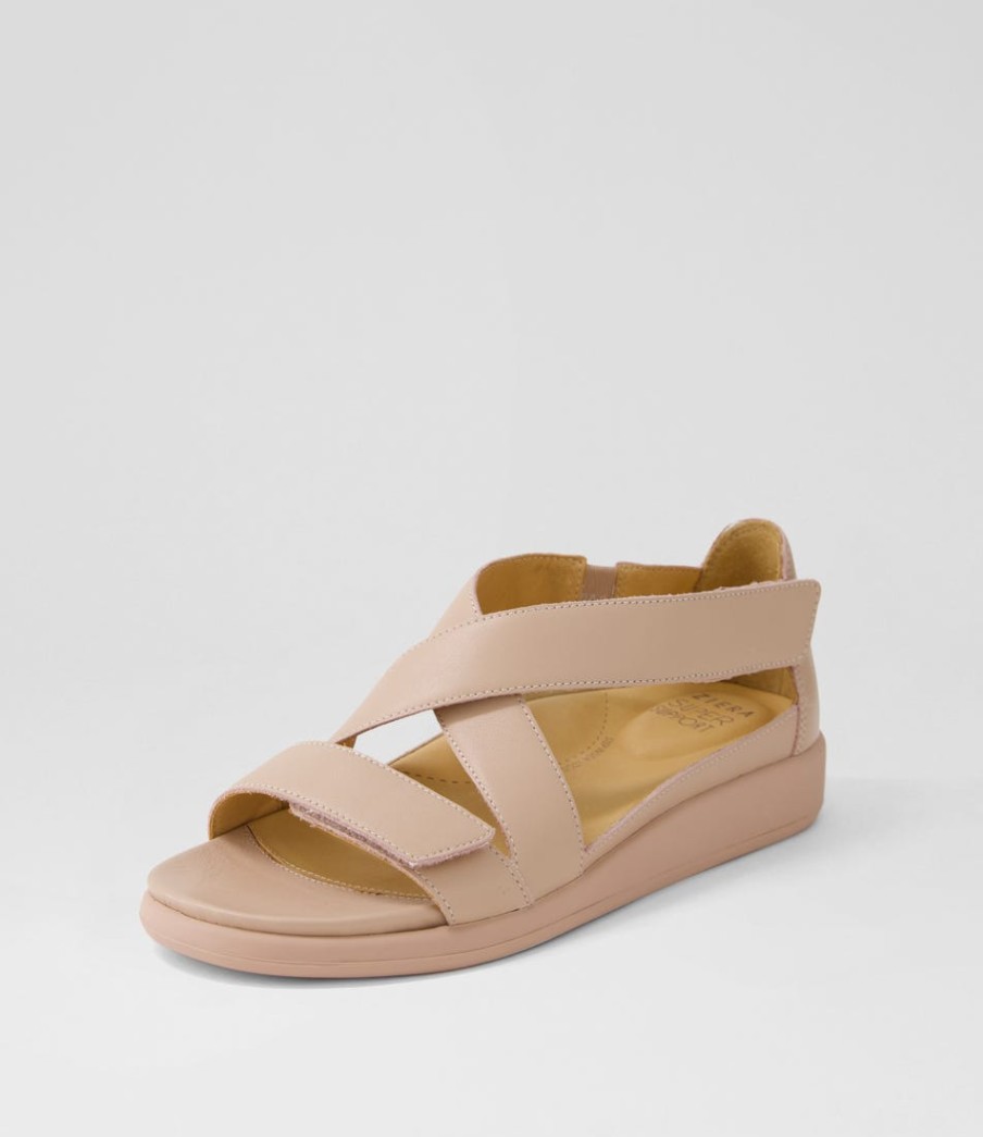 ZIERA Issy W Blush Leather Sandals | Wedges