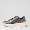 GEOX D Diamanta A Gun Leather Sneakers | Comfort