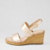 TOP END Gaga Rose Gold Rope Leather Sandals | Espadrilles