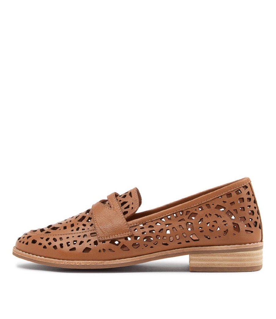 DJANGO & JULIETTE Addah Tan Leather Loafers | Loafers