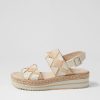 DJANGO & JULIETTE Acke Camel Almond Leather Sandals | Espadrilles