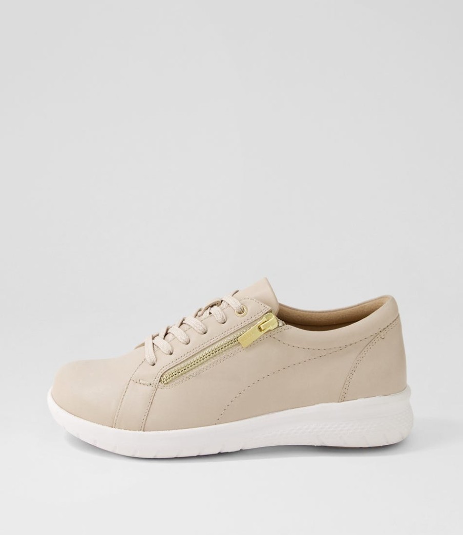 ZIERA Solar Xf Almond Leather Sneakers | Comfort