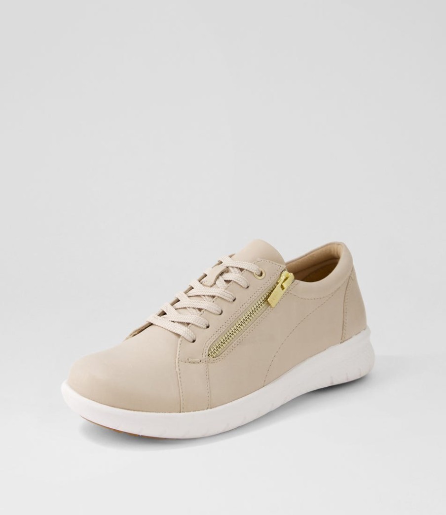 ZIERA Solar Xf Almond Leather Sneakers | Comfort