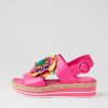 DJANGO & JULIETTE Amare Hot Pink Bright Multi Leather Sandals | Espadrilles