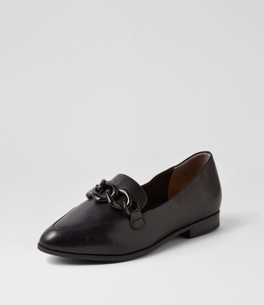 ZIERA Olange Xw Black Leather Loafers | Loafers