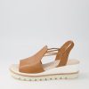 DJANGO & JULIETTE Wadmire Dark Tan Leather Sandals | Wedges