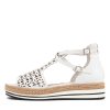 DJANGO & JULIETTE Accra Lrg White Leather Espadrilles | Espadrilles