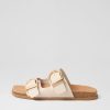 DJANGO & JULIETTE Nabina Almond Leather Slides | Flats