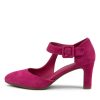 DJANGO & JULIETTE Trinities Dark Fuchsia Suede Heels | Heels