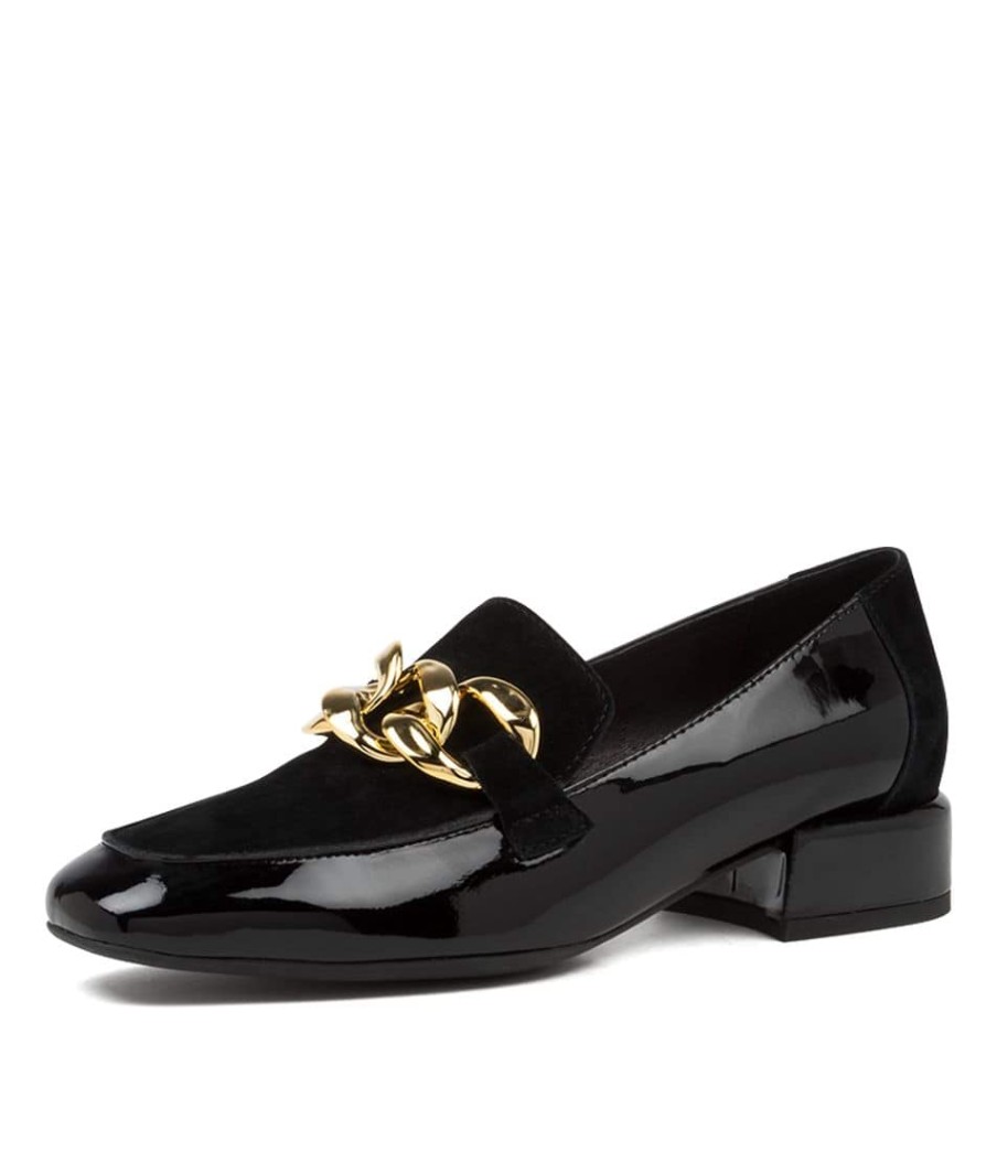 DJANGO & JULIETTE Vivandy Dj Black Patent Suede | Loafers