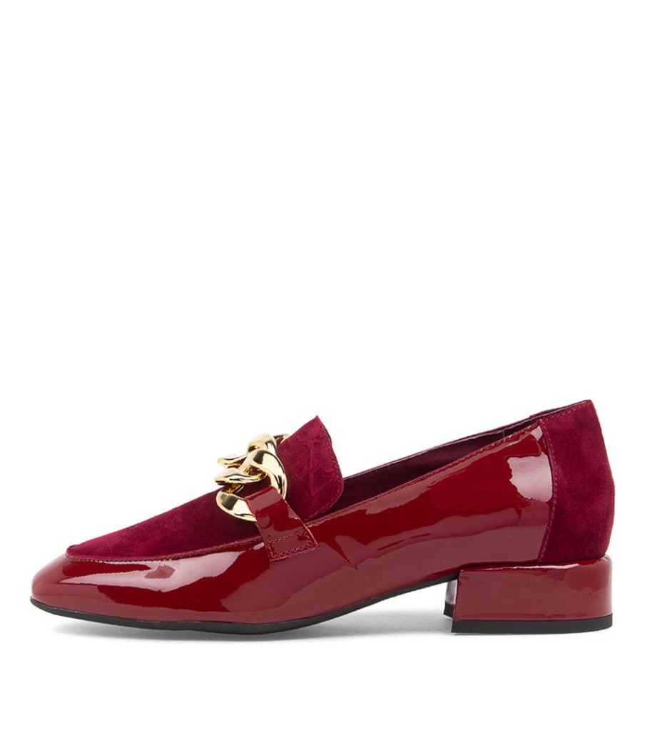 DJANGO & JULIETTE Vivandy Bordeaux Patent Leather Loafers | Loafers