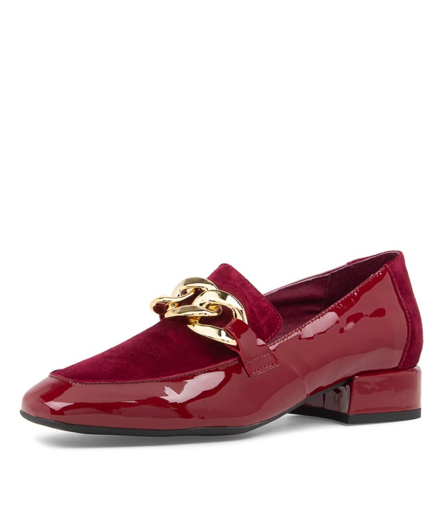 DJANGO & JULIETTE Vivandy Bordeaux Patent Leather Loafers | Loafers