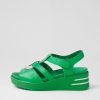 ZIERA Sharrell Xw Bright Emerald Leather Sandals | Heels