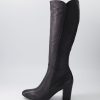 DJANGO & JULIETTE Lonson Black Leather Knee High Boots | Boots