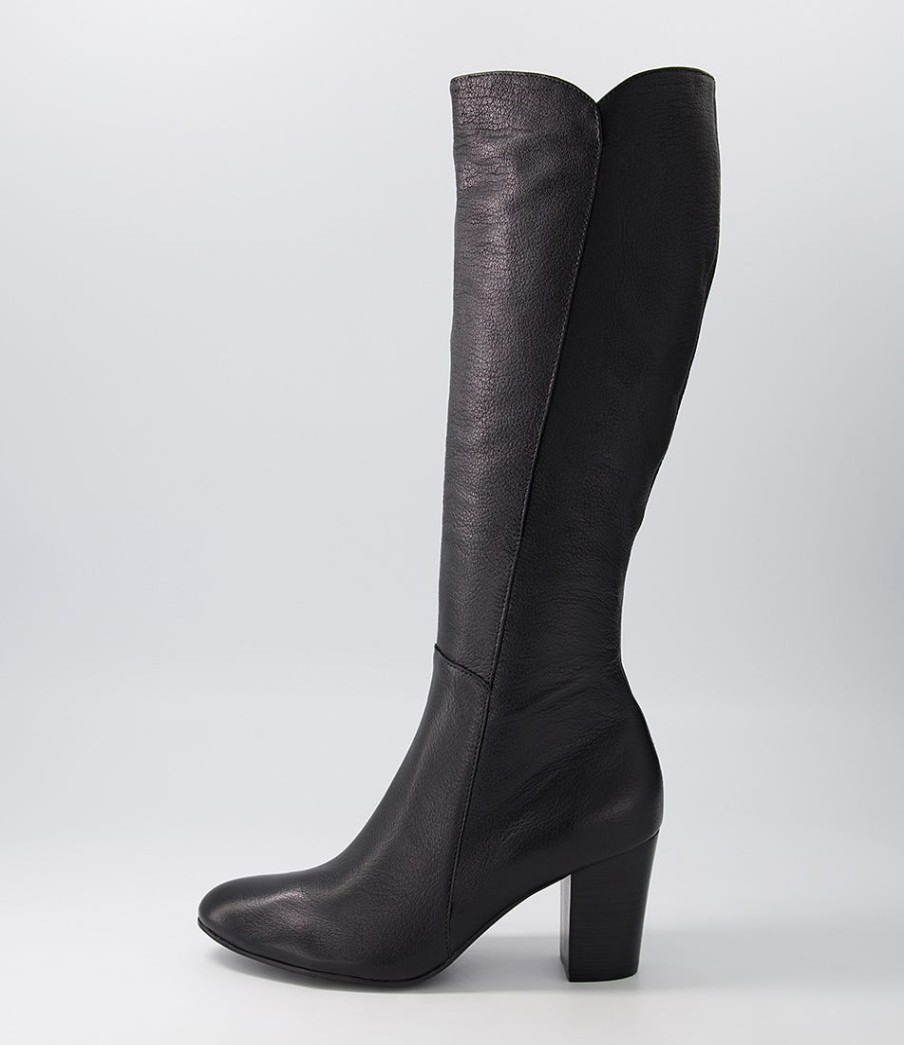 DJANGO & JULIETTE Lonson Black Leather Knee High Boots | Boots