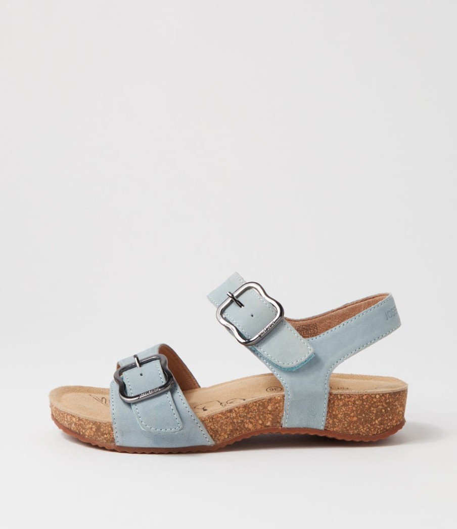 JOSEF SEIBEL Tonga 62 Sky Blue Leather Sandals | Comfort