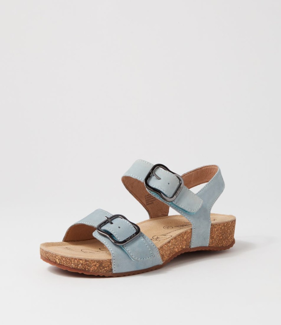 JOSEF SEIBEL Tonga 62 Sky Blue Leather Sandals | Comfort