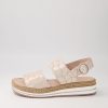 DJANGO & JULIETTE Atha Large Fit Nude Frill Leather Sandals | Espadrilles