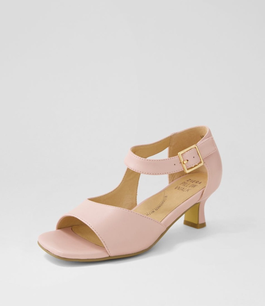 ZIERA Irunn Xw Rose Leather Sandals | Heels