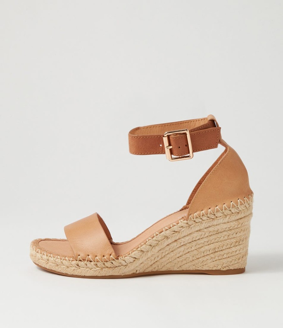 TOP END Gonice Cappuccino Tan Leather Espadrilles | Espadrilles